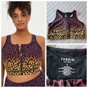 Torrid Active Leopard Wireless Sports Bra Size 2
